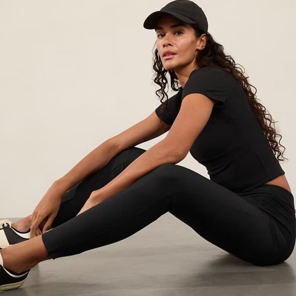 Athleta Stellar Mid Rise Slim Pant size 12 Black - Picture 3 of 5